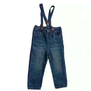 Oshkosh Baby BGosh Sz 18 Months Boys Suspender Denim Jean Pants Blue